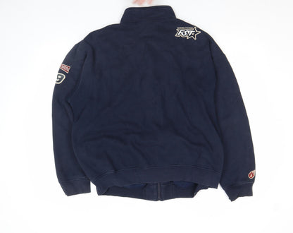 Mens UK Size L Defined Retro Blue DrivingMotorcycleRacing Casual
