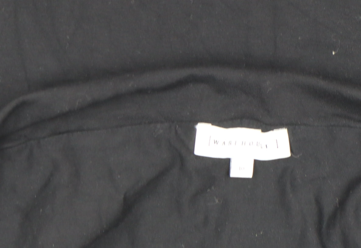Womens UK Size 10 Warehouse Black Basic Blouse