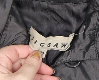 Womens UK Size 12 Jigsaw Black Parka Coat