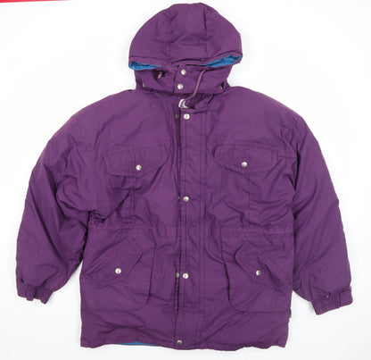 Womens UK Size L Swan Purple Puffer Jacket