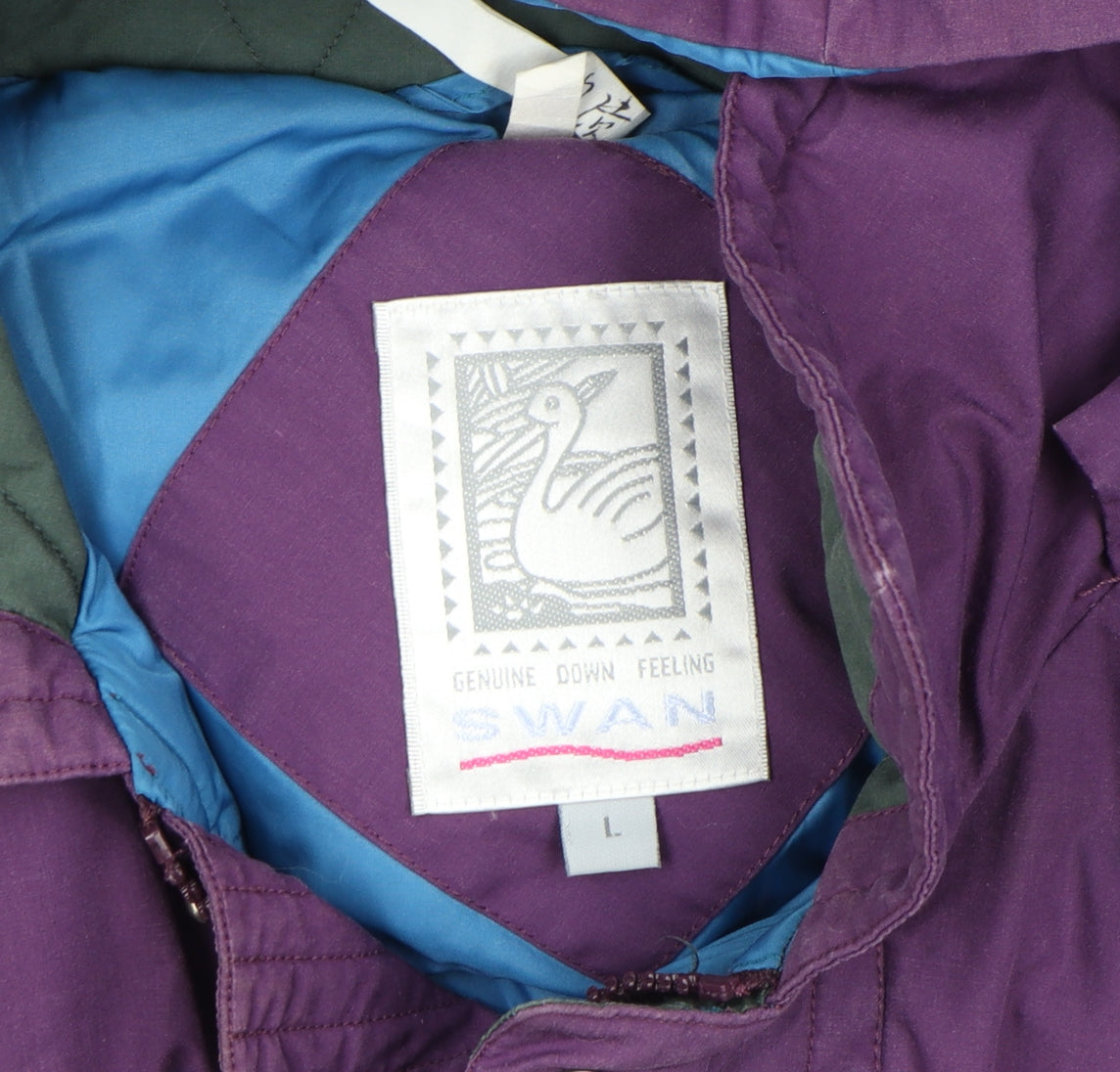 Womens UK Size L Swan Purple Puffer Jacket