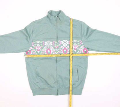 Womens UK Size 10 Amber Green Full Zip Sweatshirt