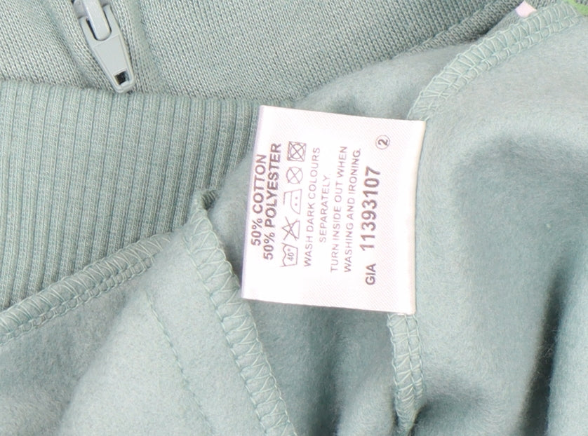 Womens UK Size 10 Amber Green Full Zip Sweatshirt
