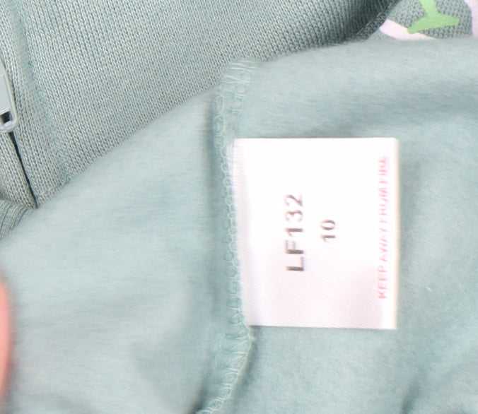 Womens UK Size 10 Amber Green Full Zip Sweatshirt