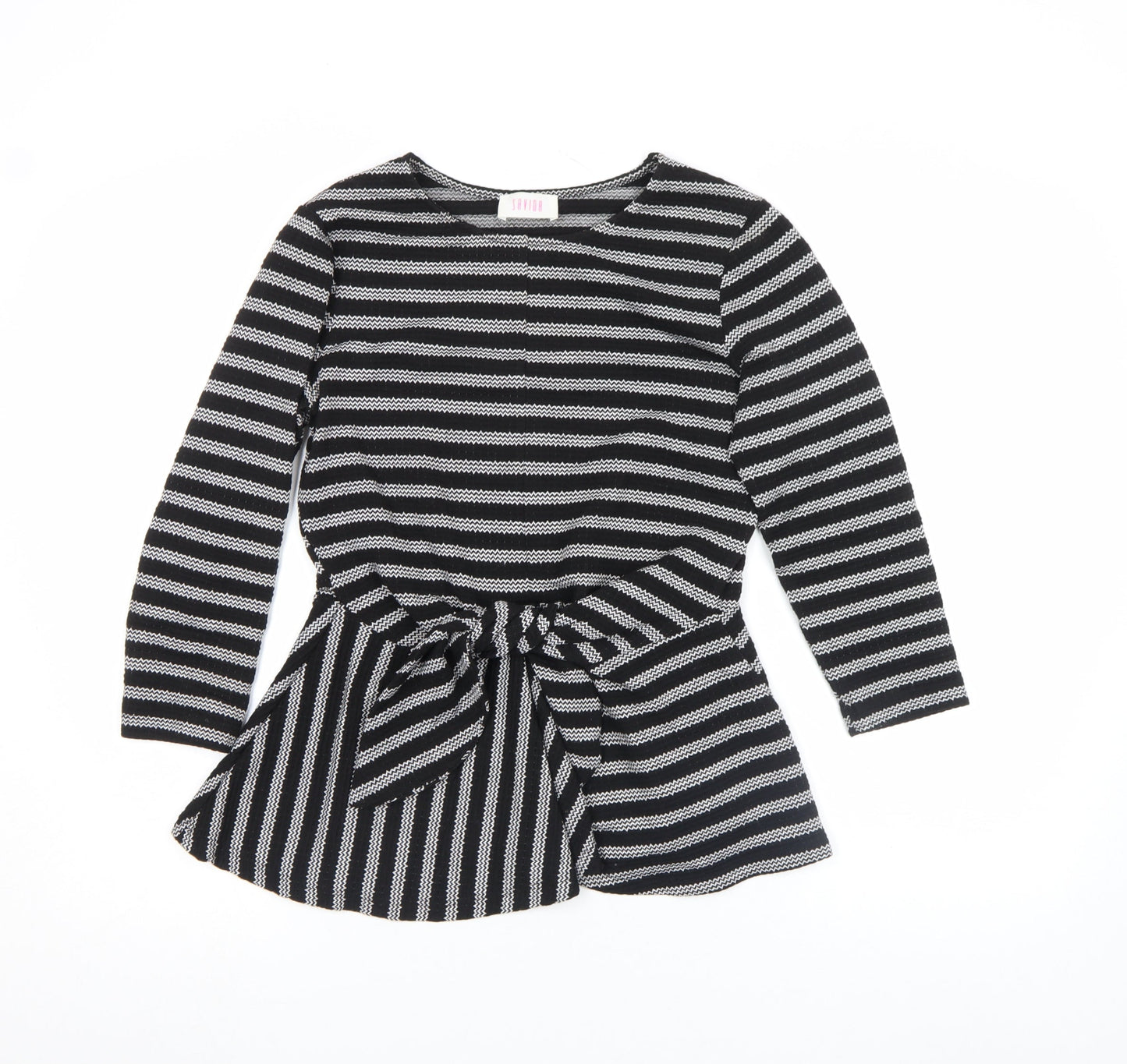 Womens UK Size XS Savida Black Tunic Blouse