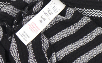Womens UK Size XS Savida Black Tunic Blouse