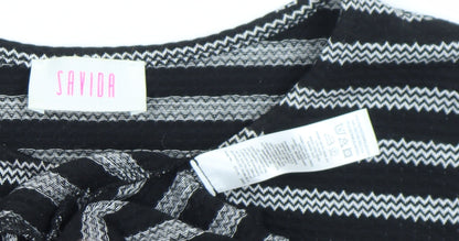 Womens UK Size XS Savida Black Tunic Blouse