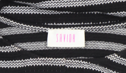 Womens UK Size XS Savida Black Tunic Blouse