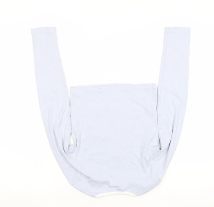 Womens UK Size M Bershka Blue Cropped T-Shirt