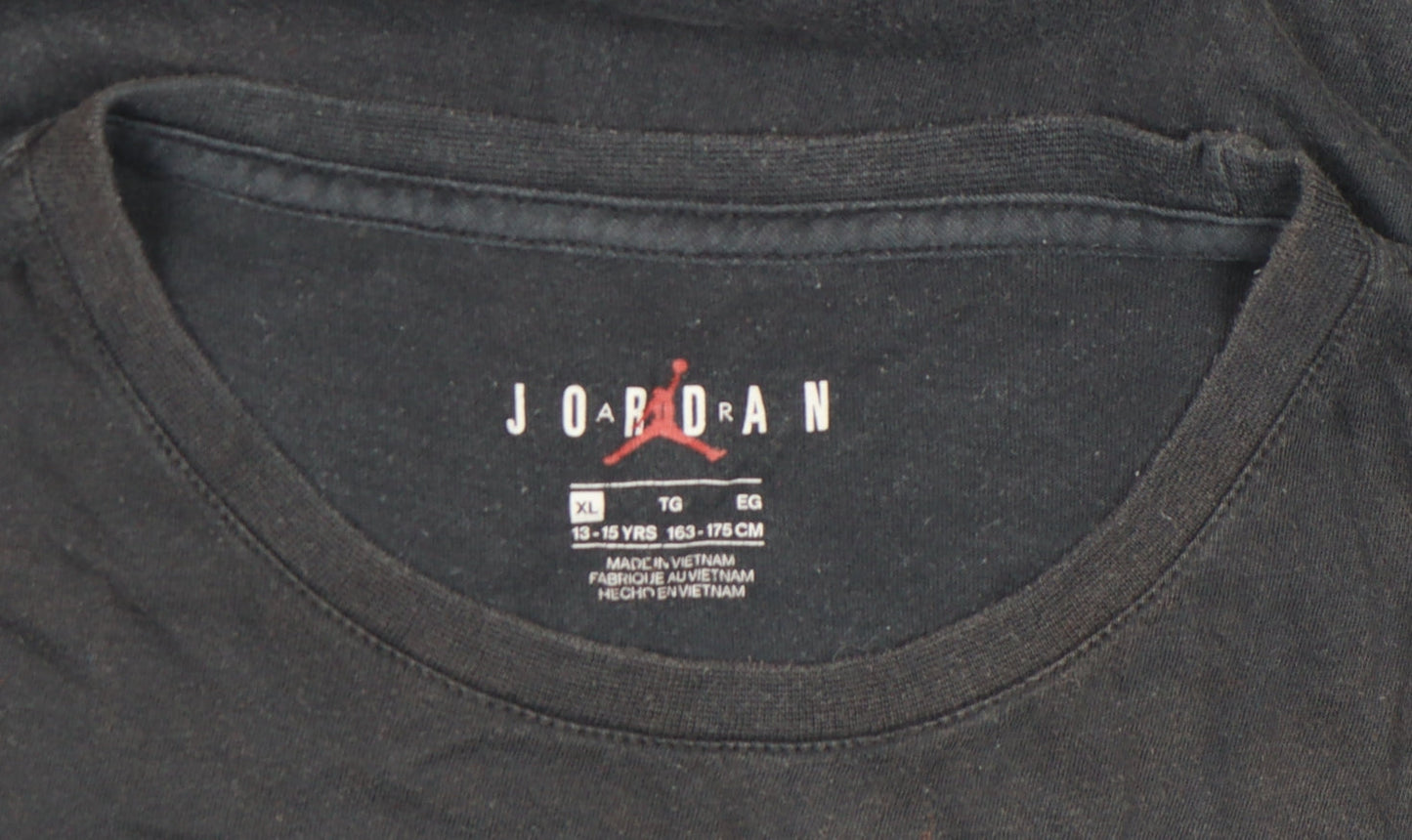Jordan Boys Black Nike Air Graphic T-Shirt 13-15 Years XL Short Sleeve