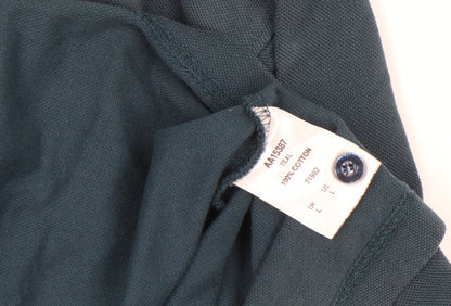 Celtic Club Men’s Blue Long Sleeve Cotton Polo Shirt Size L