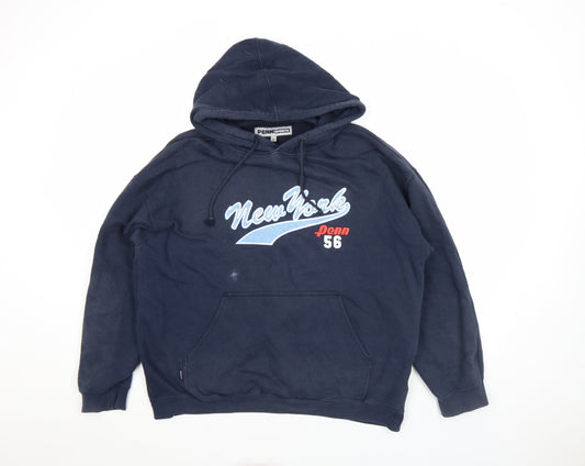 Mens UK Size M Penn Sports Blue Pullover Hoodie