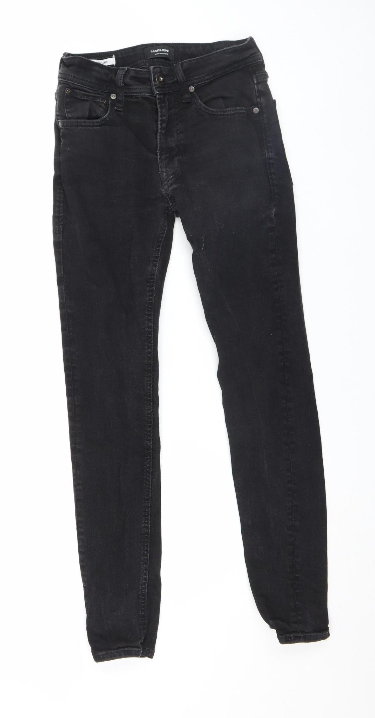 Mens UK Size S JACK & JONES Slim Fit Skinny Black Jeans