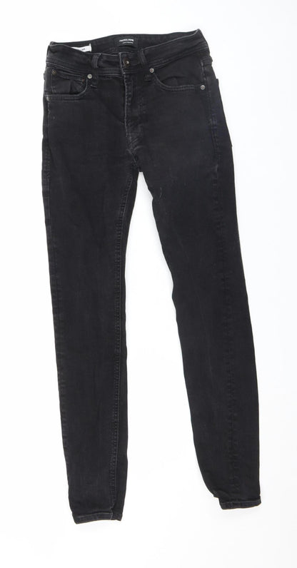 Mens UK Size S JACK & JONES Slim Fit Skinny Black Jeans