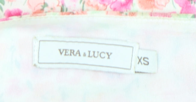 Womens UK Size XS VERA & LUCY Multicoloured Cropped Blouse