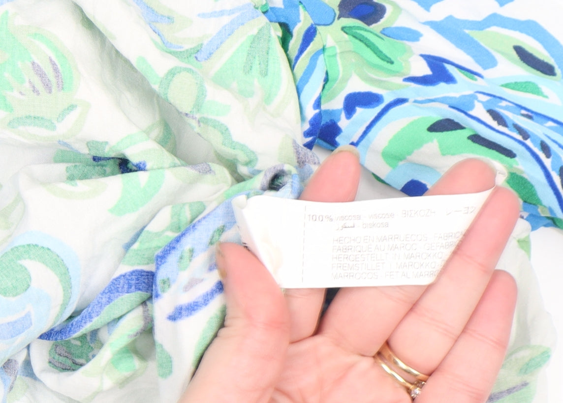 Womens UK Size XS Zara Multicoloured Basic Button-Up
