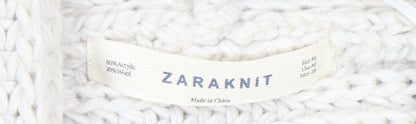 Womens UK Size M Zara Ivory Cardigan Jumper