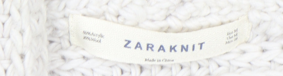 Womens UK Size M Zara Ivory Cardigan Jumper