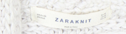 Womens UK Size M Zara Ivory Cardigan Jumper