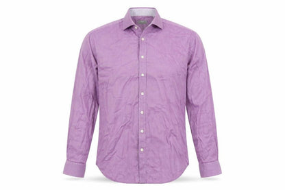 Jaeger Men's Purple Slim Fit Long Sleeve Cotton Button-Up Shirt Size 16