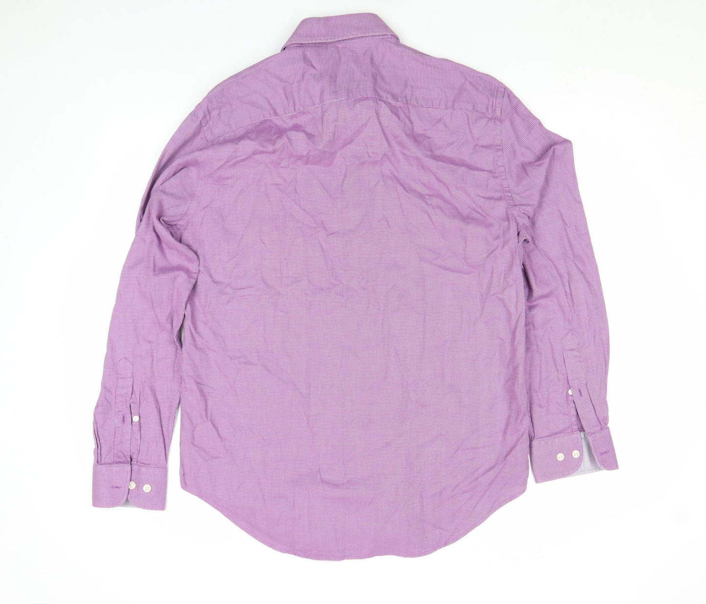 Jaeger Men's Purple Slim Fit Long Sleeve Cotton Button-Up Shirt Size 16
