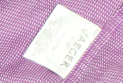Jaeger Men's Purple Slim Fit Long Sleeve Cotton Button-Up Shirt Size 16