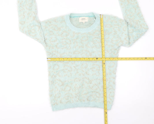 Womens UK Size S Papaya Blue Pullover Jumper