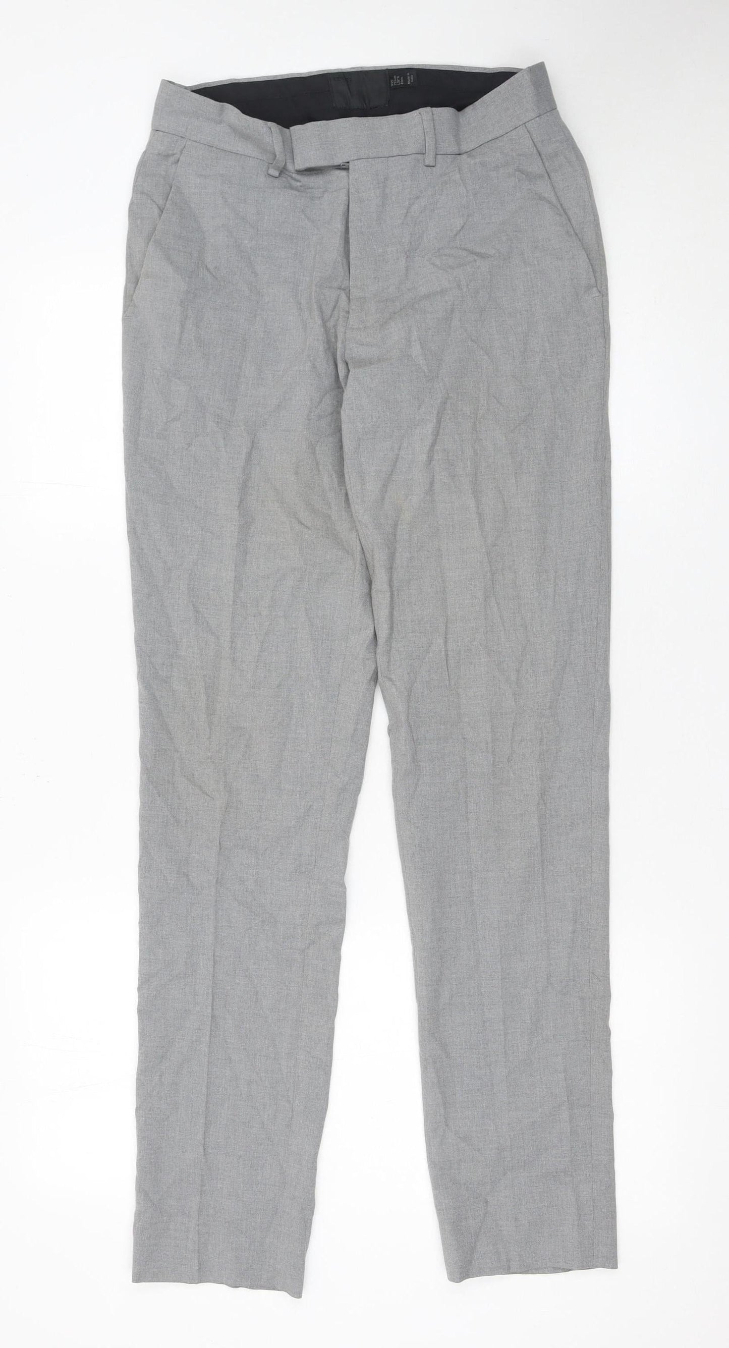 Mens UK Size M ASOS Slim Fit Business Casual Formal Grey Trousers