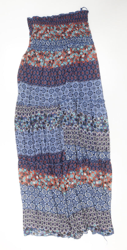 Select Women’s Multicoloured Bohemian Strapless Maxi Dress Size 10