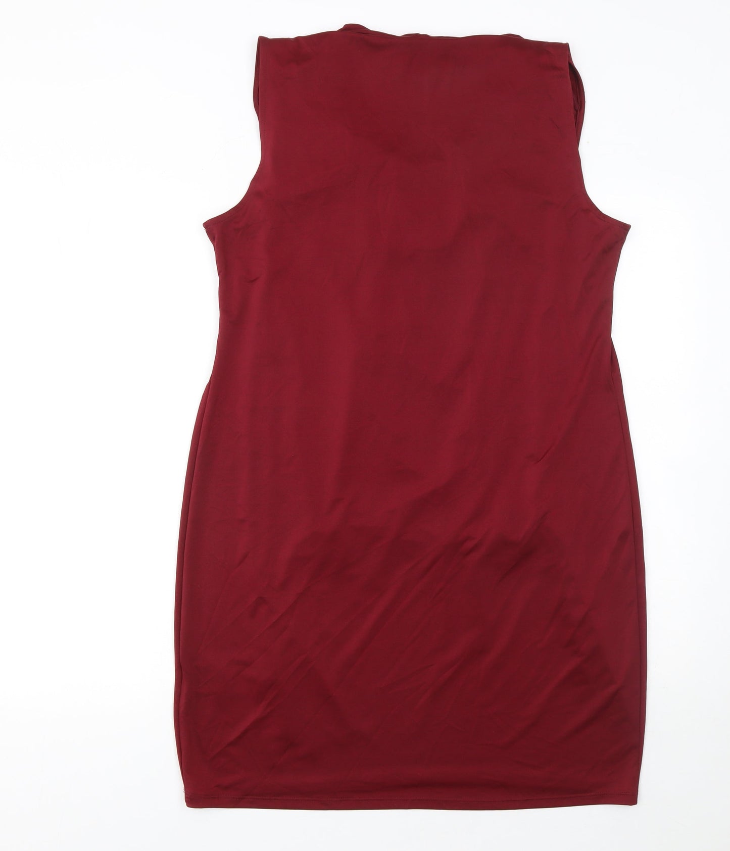 H&M Womens Red Cowl Neck Sleeveless Sheath Dress Size 14