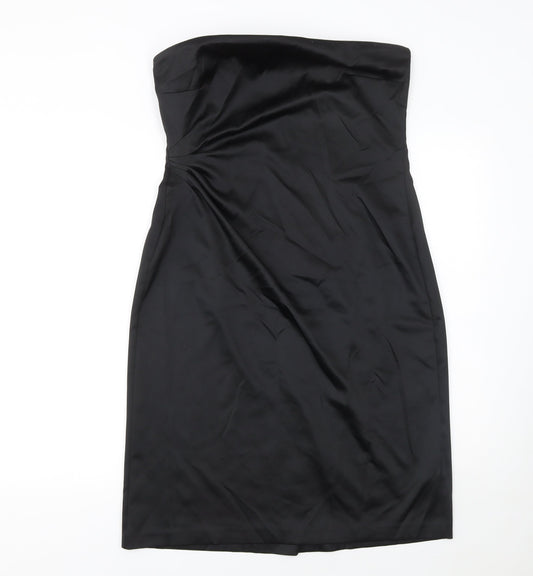 Dorothy Perkins Women’s Black Strapless Bodycon Knee Length Dress Size 14