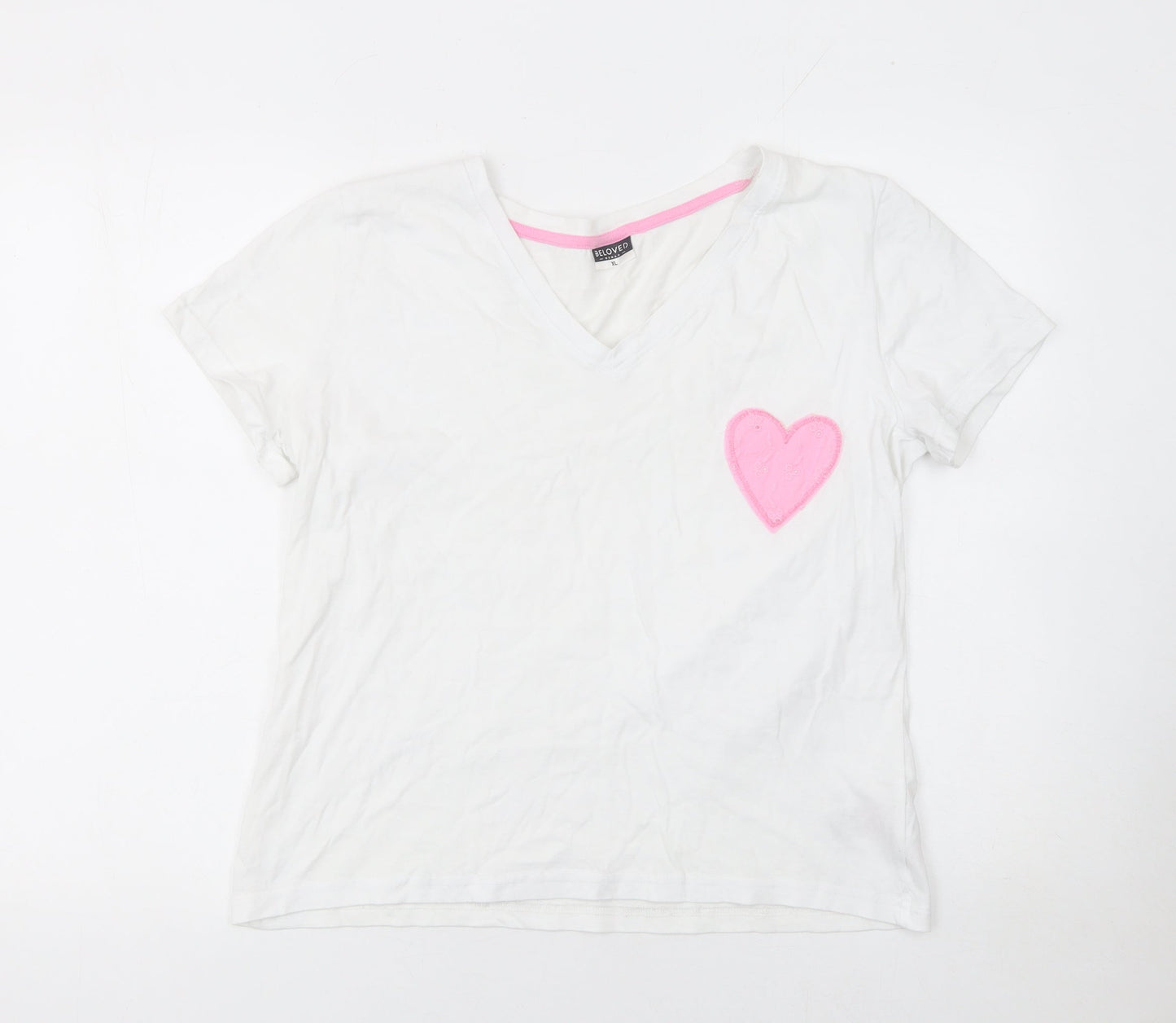 Womens UK Size XL Beloved White Basic T-Shirt