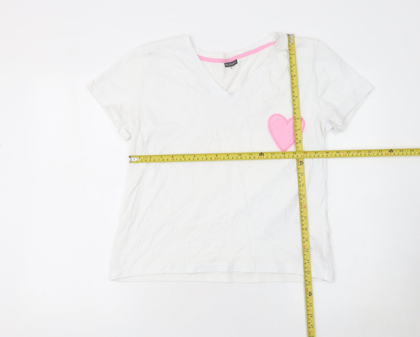 Womens UK Size XL Beloved White Basic T-Shirt