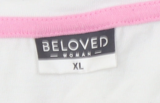 Womens UK Size XL Beloved White Basic T-Shirt