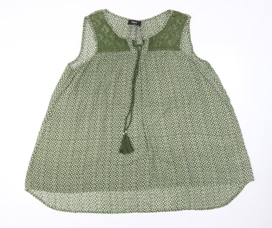 Womens UK Size 14 Klass Green Tunic Blouse