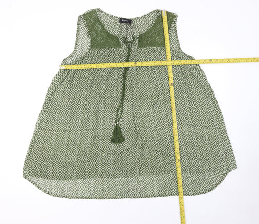 Womens UK Size 14 Klass Green Tunic Blouse