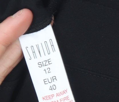 Womens UK Size 12 Savida Regular Fit Business Casual Formal Workwear Black Trous