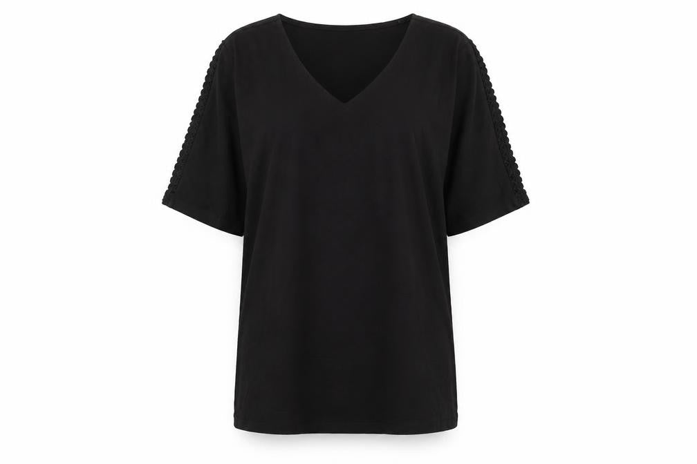 Womens UK Size XL Suzanne Grae Black Basic T-Shirt