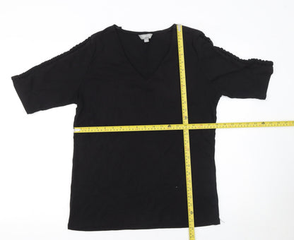 Womens UK Size XL Suzanne Grae Black Basic T-Shirt