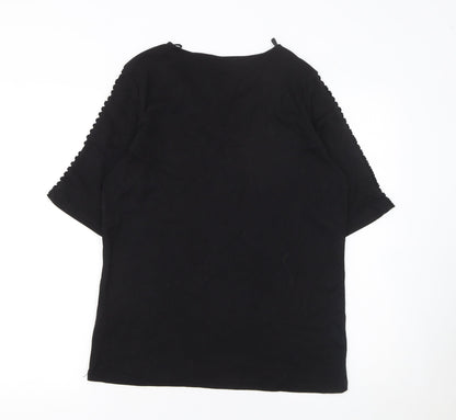 Womens UK Size XL Suzanne Grae Black Basic T-Shirt