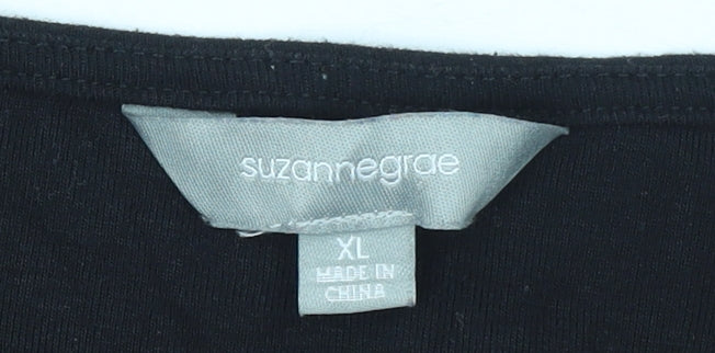 Womens UK Size XL Suzanne Grae Black Basic T-Shirt