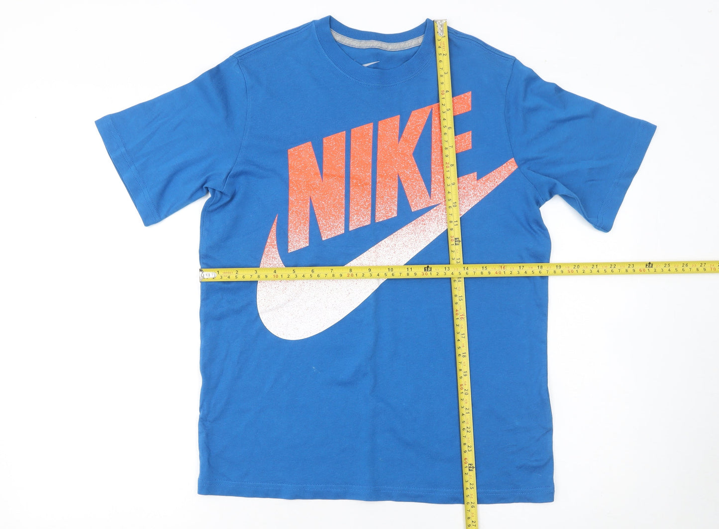 Boys UK Size 12-13 Years Nike Blue Basic Jersey Pullover T-Shirt