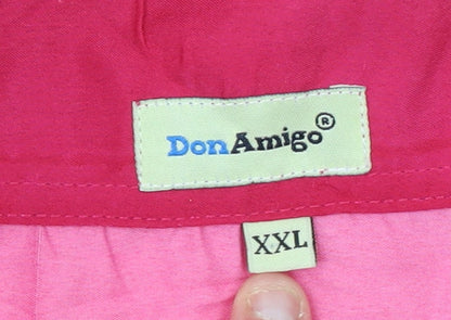 Don Amigo Men's Pink Hawaiian Beach Dolphin Shirt XXL