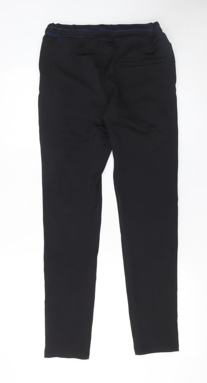 Hermano Men's Black XS Slim Joggers with Blue Stripe Detail