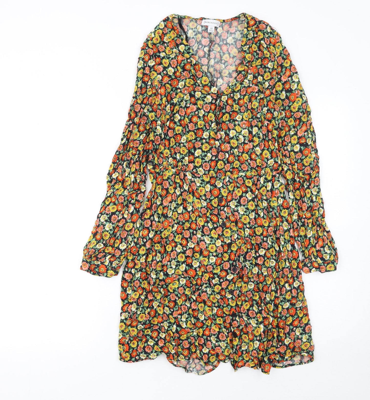 Womens UK Size 12 Warehouse Fit & Flare Dress