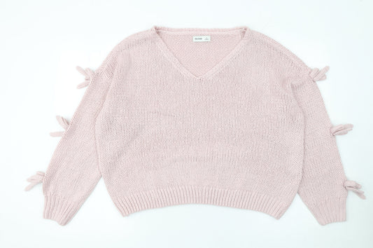 Womens UK Size L Hollister Pink Pullover Jumper