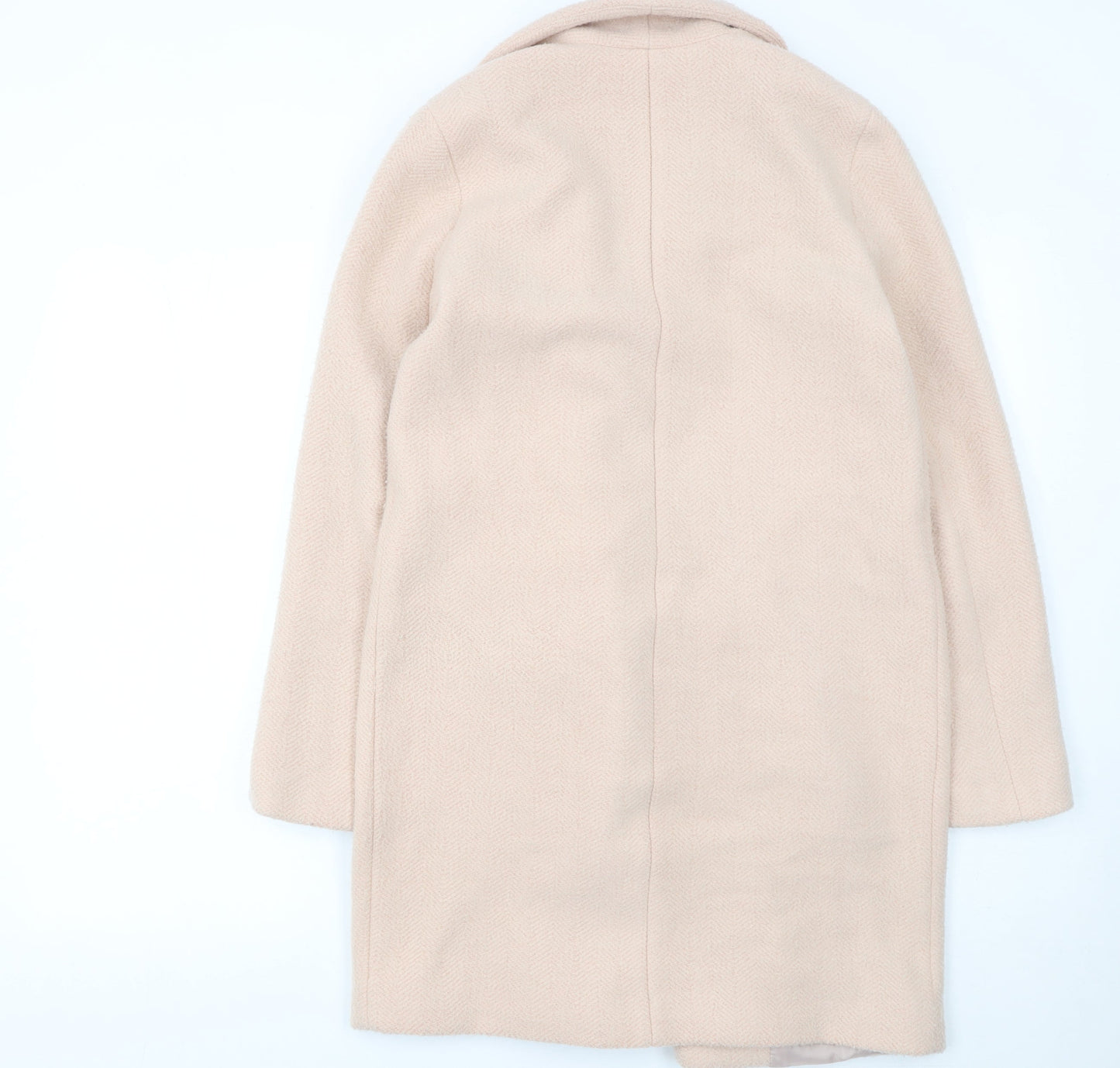Womens UK Size XS Zara Basic Beige Overcoat