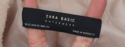 Womens UK Size XS Zara Basic Beige Overcoat