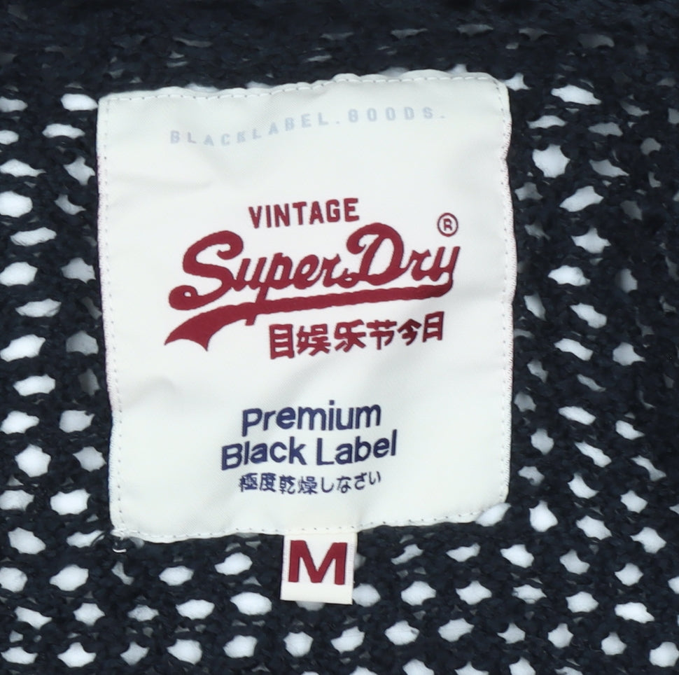 Womens UK Size M Superdry Black Cardigan Jumper