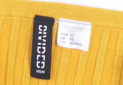 Womens UK Size XS H&M Yellow Camisole Tank